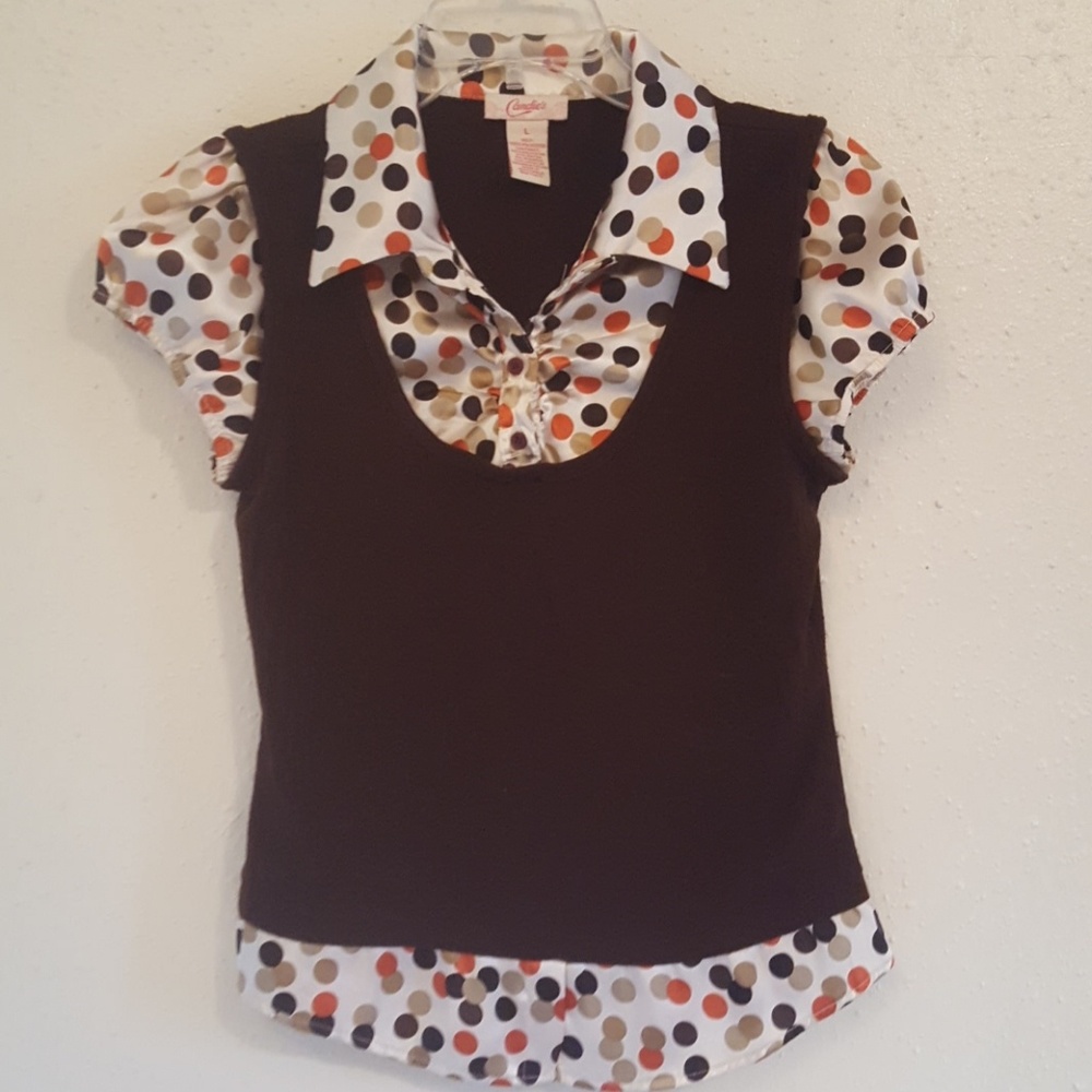 🔴⚪Satin Polka Dot Shirt